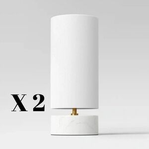 Set Of 2 Faux Marble Table Lamps Threshold NEW